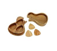 Geesatis 3Pcs Ebony Wood Guitar Picks + Storage Box, Premium Hardwood Picks for Electric/Acoustic/Bass Guitarists-in 2.5mm Thicknesses- Ideal Music Gift for Beginners & Professionals