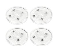 Geesatis 4 Pcs Acrylic Tiny Lazy Susan 2.5 inch Rotating Turntable Organizer Bearings Round Swivel Plate, Smooth Swivel Plate for Kitchen Base Turn Dining Table, Clear