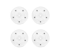 Geesatis 4 Pcs Acrylic Tiny Lazy Susan 4 inch / 100mm Rotating Turntable Organizer Bearings Round Swivel Plate, Smooth Swivel Plate for Kitchen Base Turn Dining Table, Clear