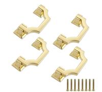 Geesatis 4Pcs Gold Cabinet Pulls, 2.5"Hole Center Zinc Alloy Drawer Handles | Pulls for Kitchen, Dresser, Drawer, Cupboard, Door with Mounting Screws