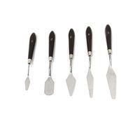 Geesatis 5 pcs Palette Knives Set Stainless Steel Painting Knife, Spatula Palette Knife for Oil Painting, Canvas, Acrylic Tool Accessories