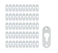 Geesatis 50 pcs Keyhole Hangers Heavy Duty Single Hole Hanging Plates Metal Picture Hanger, with Mounting Screws, 43 x 16 mm, Silver, Flat Surface