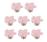 Geesatis 8 PCS Metal Knobs Sturdy Home Decor Handles Cabinet Drawer Knobs Closet Door Pulls, Flower Pink, with Mounting Screws, Size 1.7inch