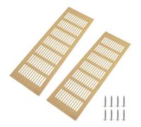 Geesatis Air Vent Covers,Heavy Duty Aluminium Alloy Rust-Proof Ventilation Grille,Rectangle Metal Louvered Grill Cover,2 Pack, Gold(11.8" x 4" Outer Size, Fits 10.6" x 3.4" Duct Openings)