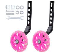 Geesatis Bike Training Wheels,Adjustable Bicycle Stabilizer Mounted Kit, Silent Training Wheels for 12 14 16 18 20 inch Single Speed Bike,Pink