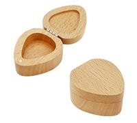 Geesatis Guitar Picks Holder Heart-Shaped Guitar Wooden Box Holder Storage Cases Picks Organizer, for Guitarist Musician Gift Birthday Gift, 1 Pcs