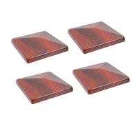 Geesatis Heavy Duty Aluminum Alloy Pyramid Post Cap,6" x 6" Metal Fence Post,Fence Pyramid Decking Caps for Metal Wood Cedar Fence Deck Corridors Mailbox Posts End Cover,4 Pack,Wood