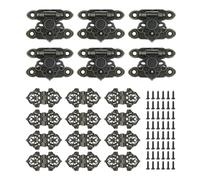 Geesatis Jewelry Box Hinges and Latches Hardware Kit, Cabinet Furniture Hinges Hasp Clasp,Bronze(18Pcs)