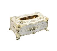 Geesatis Luxury Facial Napkin Holder, Modern Rectangular Gold Plastic Tissue Box Cover, 1 Pcs