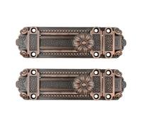 Geesatis Vintage Slide Door Bolt Gate Security Lock Latch Antique Sliding Door Window Latch, with Mounting Screws, Red Bronze,2Pcs