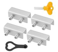 Geesatis Window Locks,Sliding Security Window Lock with Key for Vertical & Horizontal Sliding Windows & Sliding Doors,Adjustable Window Lock, Sturdy and Durable, Does Not Deform,4 Sets Silver