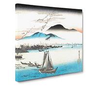 Geese Flying Down to Katada by Utagawa Hiroshige Canvas Print | Gallery Wrapped 30mm Frame Wall Art | 20x20 inches | Ready to Hang | Asian Picture | Living Room Bedroom Lounge Office