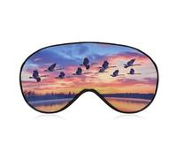 Geese Flying Over The Lake Sunset Eye Mask for Women Men | Cute Sleep Masks Soft Patch Blackout Eye Cover Travel Blindfold