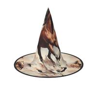 Geese Harmony Sky Halloween Witch Hat, Pointed Wide Brim Cosplay Hat | woven oxford cloth, all-over printed surface, one size adult fit, for halloween costume and themed events