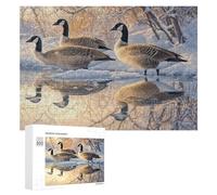 Geese in Snowy Day Fun Wooden Picture Puzzle Creative Gift Wood Jigsaw for Adults And Family Game