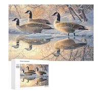 Geese in Snowy Day Fun Wooden Picture Puzzle Creative Gift Wood Jigsaw for Adults And Family Game