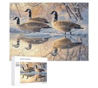 Geese in Snowy Day Fun Wooden Picture Puzzle Creative Gift Wood Jigsaw for Adults And Family Game