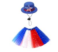 Geese Statue Clothes - Star Design Garden Geese Costume - 23 Inches Waterfowl Figure Colorful Ballet Skirt With Hats For Independence Day
