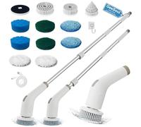 GeeSoul Electric Spin Scrubber, 13 in 1 Electric Cleaning Brush, Large Power with 2 Adjustable Speeds, Shower Cleaner Brush for Bathroom, Tub, Toilet, Kitchen