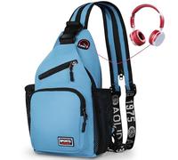 Geestock Crossbody Sling Bag for Men & Women, 2-1 Small Backpack Convertible Cross Body Shoulder Bag Waterproof Chest Bag Casual Daypack for Hiking, Cycling, Travel - Blue