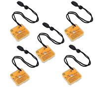 GEESTONE 5pcs Emergency Survival Signal Mirror, Outdoor Multifunctional Military Grade Survival Emergency Reflective Signal Star Flash Mirror Tool with Lanyard Whistle for Adventure, Rescue, Floating