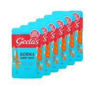 Geeta's Korma Curry Paste 80g (Pack of 6) | The Real Flavour of India | A Mild Korma Curry Paste with Coconut and Exotic Spices | Gluten Free, No Artificial Flavours or Colours