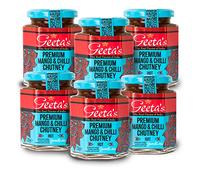 Geeta's Premium Mango & Chilli Chutney, 230g, Pack of 6, Hot, The Real Flavour of India, Made with Mangoes, Nigella Seeds, Chilli Flakes and Full of Aromatic Spices for Meals and Poppadoms