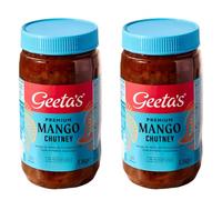 Geeta's Premium Mango Chutney Pack of 2 x 1.5Kg - Authentic Chutney Jar Tangy, Spicy, and Flavorful Indian Condiment Spread for Sandwiches, and Snacks - Gluten-Free, Vegan