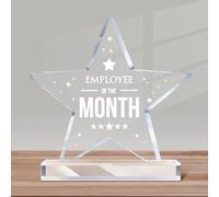 Geetery 1 Pc Employee of The Month Sign Employee Month Plaque Award Acrylic Plaque Coworker Appreciation Gift Keepsake Paperweight Workplace Reward for Colleague Volunteer Office