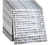 Geetery 10 Sheets 12 x 12 Inches Mirror Glass Mosaic Tile Disco Mirror Tiles Backsplash Crystal Diamond Tile for Kitchen Bathroom Laundry Wall DIY Picture Frame Decoration
