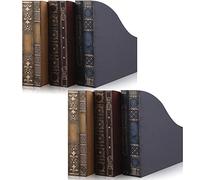 Geetery 6 Pcs File Magazine Organizer 3 x 11 x 12'' Vintage Decorative Classic Books Themed Magazine Holder Easy to Assemble Classic Books Rack File for Shelves Desk Home(Chic)