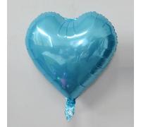 Geettcaifu 12 Pcs 18 Inch Sky Blue Heart Foil Balloons, Mylar Love Heart Helium Balloons for Wedding, Birthday Party,Valentines Day, Engagement Anniversary Party, Baby Shower Decorations