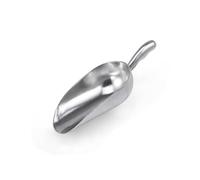 Geettcaifu 5oz Ice Cube Endurance Scoop, Cast Aluminum Shovel, Kitchen Utility Scoops With Finger Groove Handle, Ideal for Ice Cube, Coffee, Bean, Food, Candy, Flour, Popcorn Rust Free - Silver