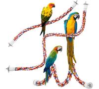 Geettcaifu Bird Rope Perches, Parrot Toys, Bungee Rope Perches for Parrots, Cockatiels, Parakeets, Budgie Cages Comfy Birds (Metal Nut) - 33.46 inches