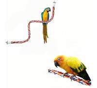 Geettcaifu Bird Rope Perches, Parrot Toys, Bungee Rope Perches for Parrots, Cockatiels, Parakeets, Budgie Cages Comfy Birds (Metal Nut) - 23.62 inches