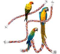 Geettcaifu Bird Rope Perches, Parrot Toys, Bungee Rope Perches for Parrots, Cockatiels, Parakeets, Budgie Cages Comfy Birds (Metal Nut) - 41.34 inches