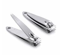 Geettcaifu Nail Clippers Set, 2Pcs Ultra Sharp Stainless Steel Fingernail & Toenail Clippers, Ergonomic Portable Manicure Pedicure Tools for Men Women Travel Daily Use, Bulk Nail Cutters (Silver)