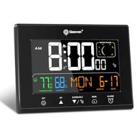 Geevon Atomic Alarm Clock with Indoor Temperature, HD Color Display