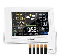 Geevon Indoor Outdoor Thermometer Hygrometer 2026, Wireless Weather Station with DCF Wireless Outdoor Sensor, Colour VA Display, Weather Forecast, Comfort Display, Sunrise/Sunset, Mould Display, Moon