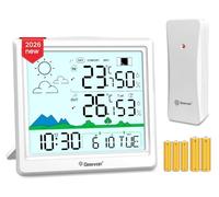 Geevon Indoor Outdoor Thermometer Hygrometer Atomic Clock & Remote Sensor