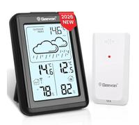 Geevon Indoor Outdoor Thermometer Hygrometer Wireless Supports 3 Sensors