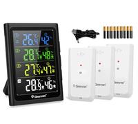 Geevon Indoor Outdoor Thermometer Wireless with 3 Remote Sensors, VA Screen