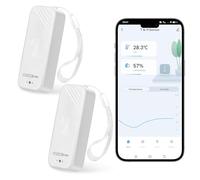GEEVON-LINK 2PC WiFi Thermometer Hygrometer, Smart Humidity Temperature Sensor with App Notification Alert, Free Data Storage Export, Wireless Remote Monitor for Room Greenhouse Incubator Wine Cellar