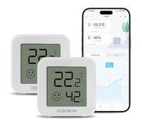 GEEVON-LINK Bluetooth Thermometer Hygrometer, Indoor Temperature Humidity Sensor with Electronic Ink Display, App Notification Alert, Free Data Storage Export, Digital Remote Monitor for Bedroom (2)