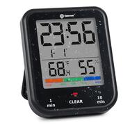 Geevon Shower Timer with LED Display, Small Digital Bathroom Clock, Waterproof, Battery Operated, Wall or Stand Mount, Perfect for Kitchen & Bathroom, Easy Installation, Large Readable Numbers(Black)