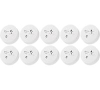 Geevon Water Leak Detector, 100dB Water Sensor Alarm Flood Detector for Basements, Bathrooms, Laundry Rooms, Kitchens, Garages, and Attics,Battery-Operated (Battery Included) (White 10 Packs)