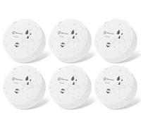 Geevon Water Leak Detector, 100dB Water Sensor Alarm Flood Detector for Basements, Bathrooms, Laundry Rooms, Kitchens, Garages, and Attics,Battery-Operated (Battery Included) (White 6 Packs)