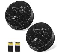 Geevon Water Leak Detector, 100dB Water Sensor Alarm Flood Detector for Basements, Bathrooms, Laundry Rooms, Kitchens, Garages, and Attics,Battery-Operated (Battery Included) (Black 2 Packs)