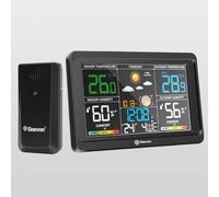 Geevon Weather Station with USB, LCD Indoor Monitor, Digital Humidity Sensor, Elegant Design, Easy to Read Backlight, Reliable Outdoor Sensor Data, Quick Setup, Battery Operated (258665 with battery)