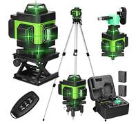 Geevorks Laser Level with Tripod,4D 16 Lines Self-Leveling Green Laser Level 360,with 2400mAh x 2 Batteries,1.2M 3-Heights AdjustableTripod Stand,Remote Control